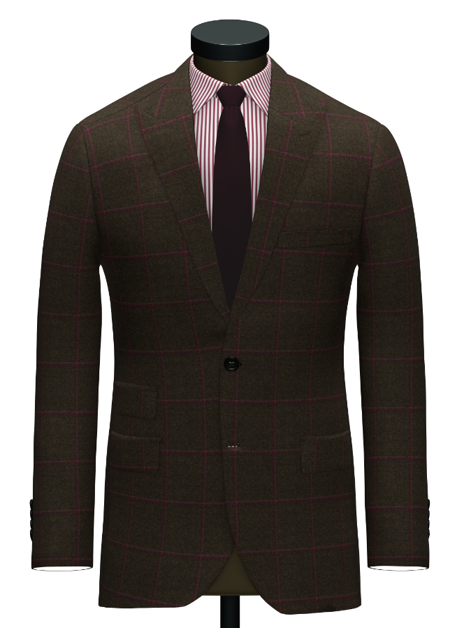 Plum and Pink Windowpane Zurich Suit from Enzo Custom