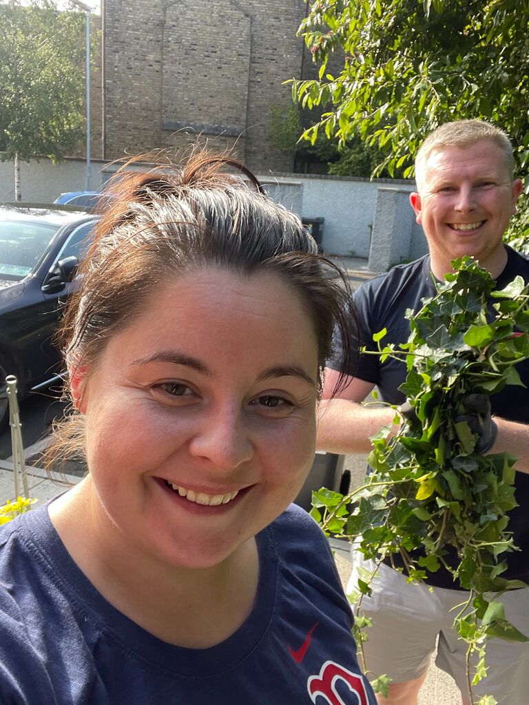 Getting a Dub to cut hedges! May need some work........ he may have been a better butcher!