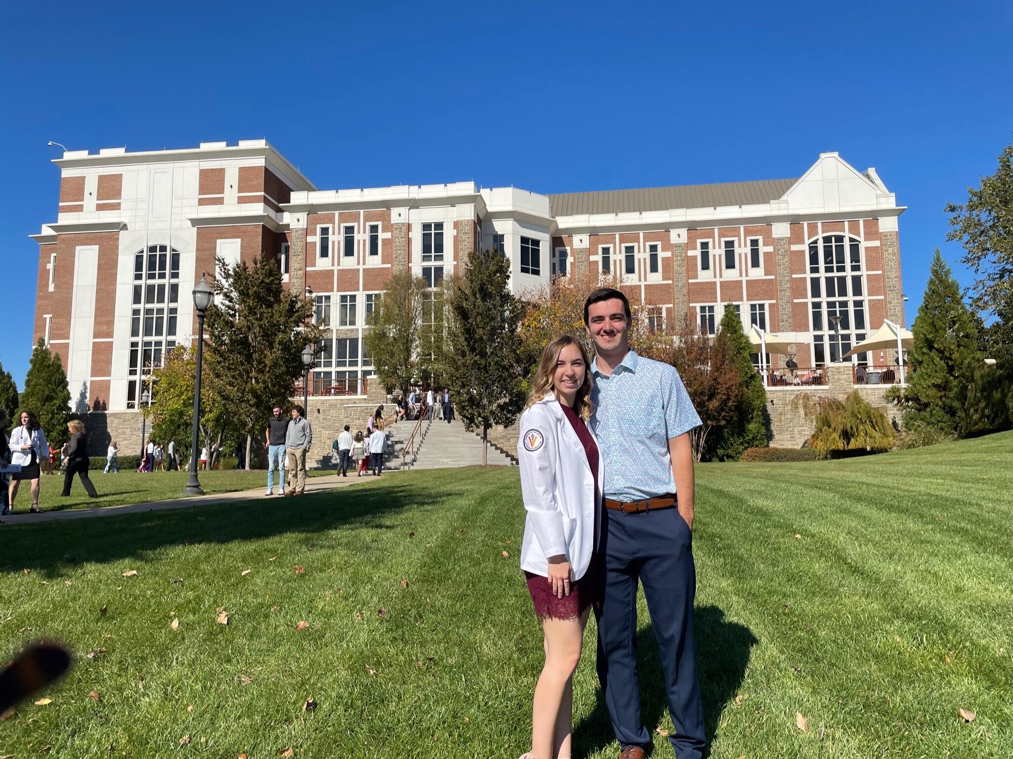 Julia moved to South Carolina to start Medical School at VCOM. Wes and Julia continued their long distance relationship with Wes frequently visiting Julia in Spartanburg, SC, including for her White Coat Ceremony. 