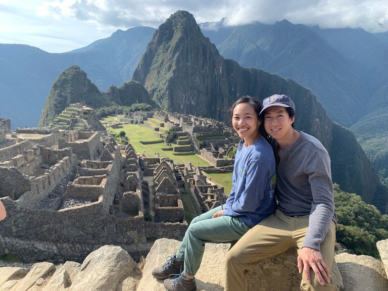 At the top of Machu Picchu! One of our most humbling moments, to say the least. Cyrus with his traveler's bug and barely making it through the two hour tour. 