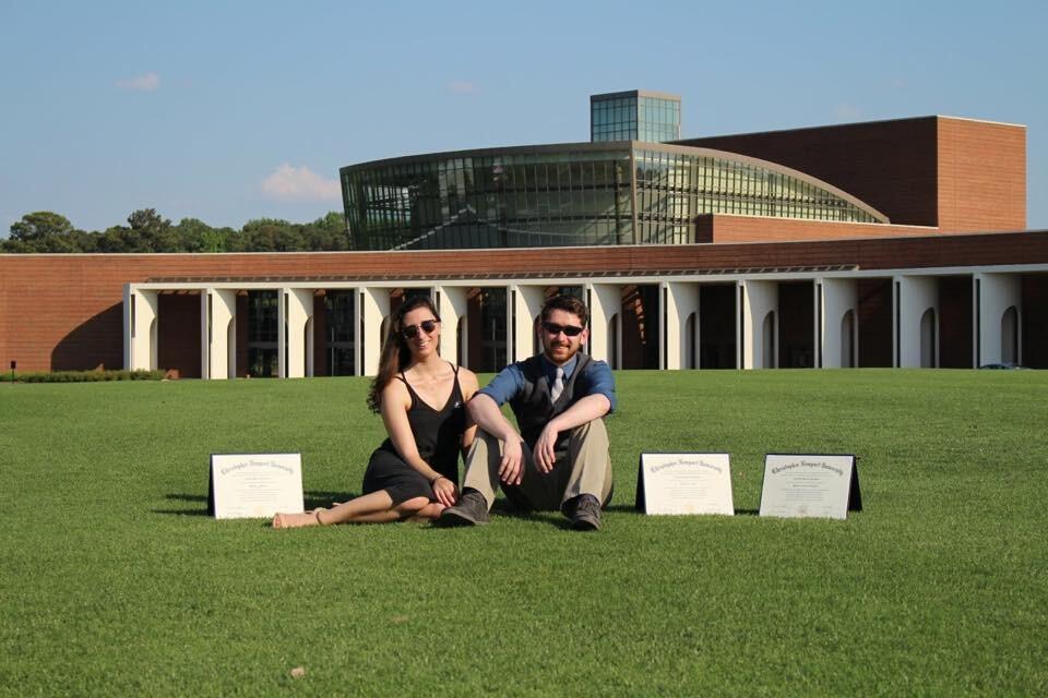 3 Degrees Hotter - In 2017 we commemorated graduating with our bachelors degrees and Alex's masters degree by taking photos around campus. Our favorite spot was on the marching band field where we first met!