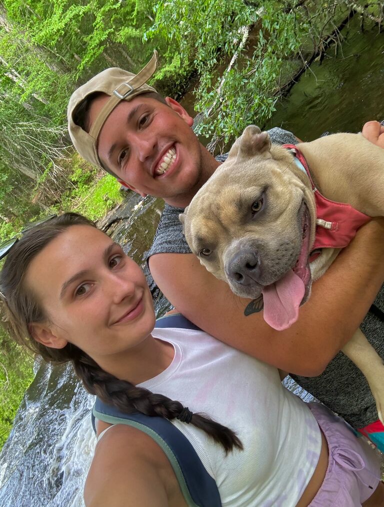 We adopted the second love of our life, Bia, and we've had so much fun traveling, hiking, and swimming as a family ever since!