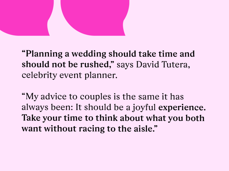 wedding planning timeline quote from David Tutera