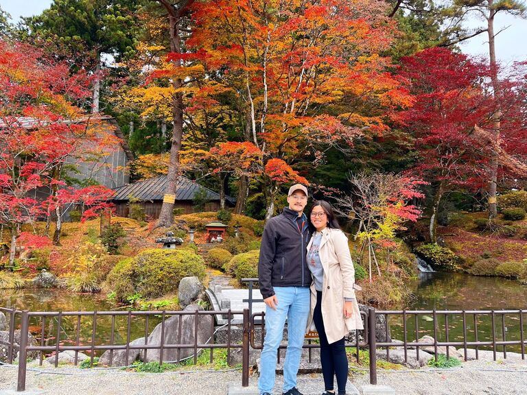 Their first daytrip after they got engaged  was to visit the autumn leaves at Nikko!