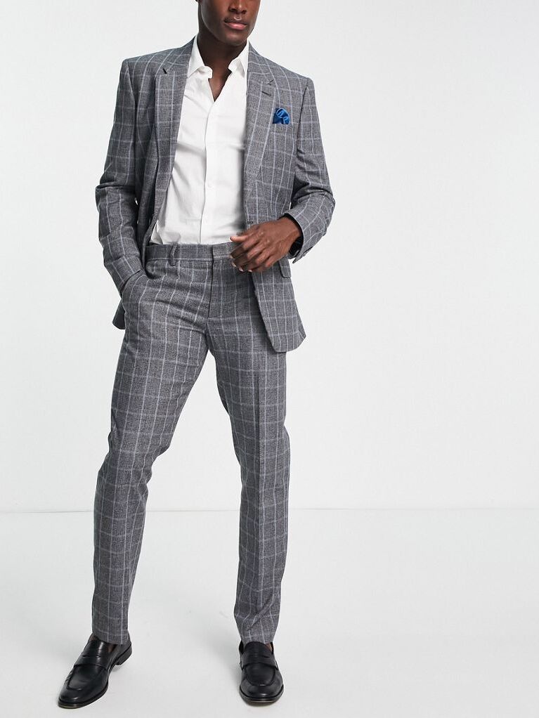 Casual grey checked suit from ASOS