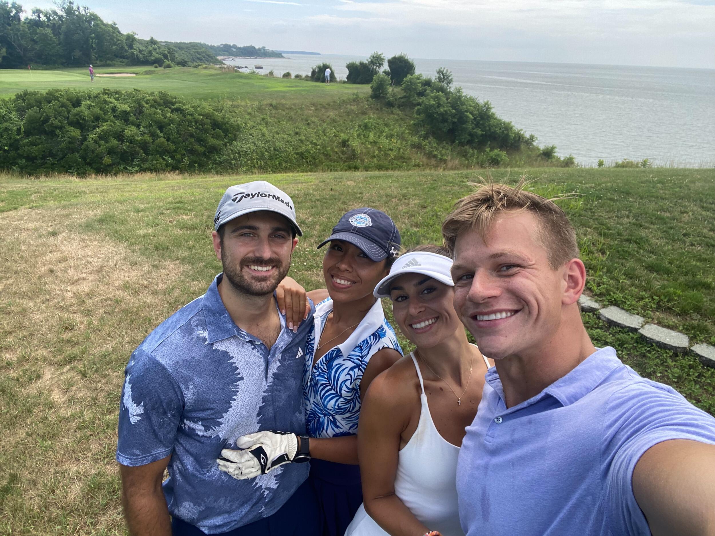 Pat's first time golfing! Island's End Golf Course, Greenport, NY