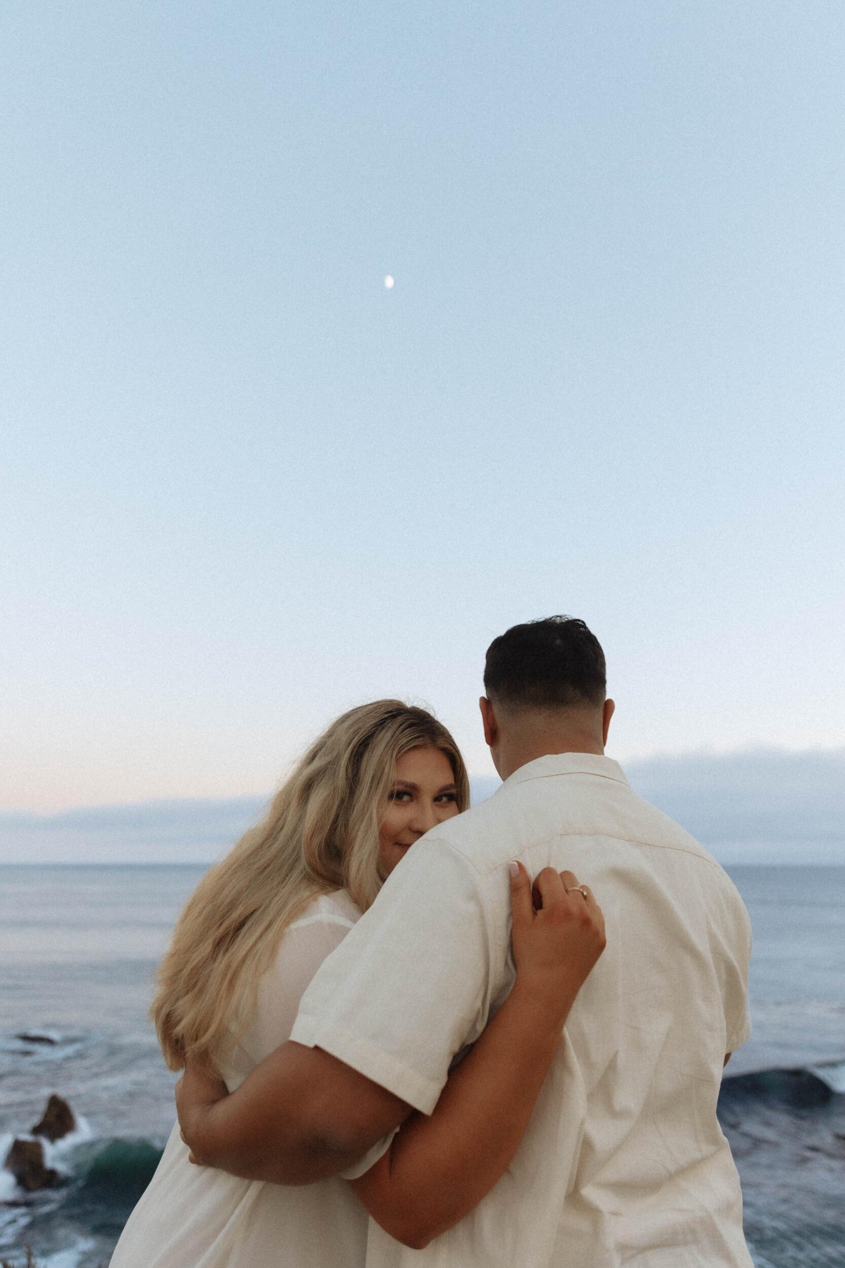 Celebrating our engagement with pictures at San Simeon.