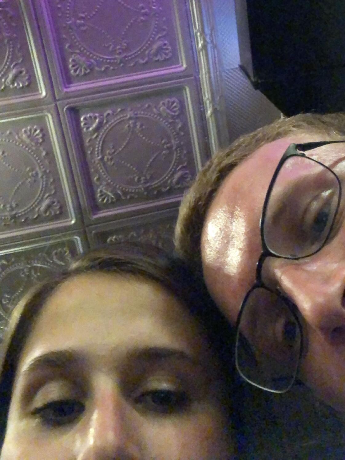 Our first photo! 
A subtle selfie after OktoberFest with our fellow OWU senior class! We met one week before this in the basement of the Fiji fraternity house when Sara's friend Katy introduced us. (Thanks, Katy! <3) Delaware, OH