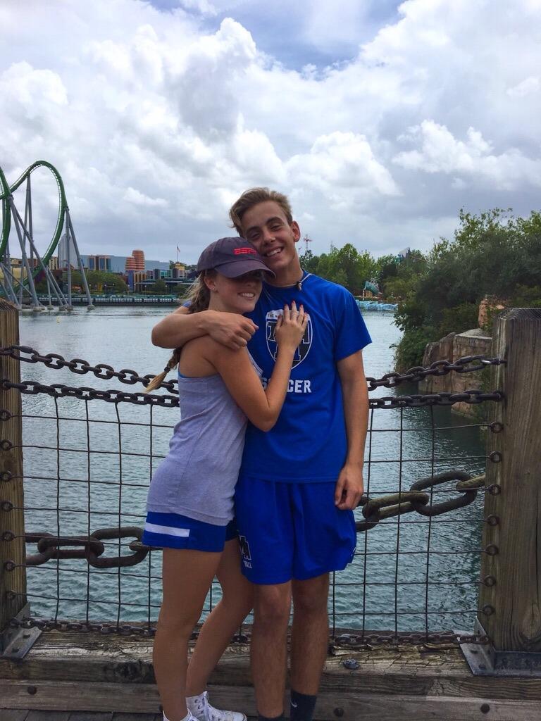 Emma and Brett's first official "couples" picture on a field trip to Islands of Adventure in 8th grade!