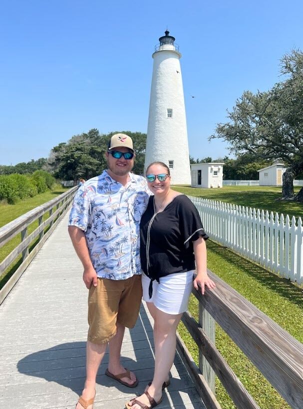 Visiting the Ocracoke lighthouse on beach vacation!