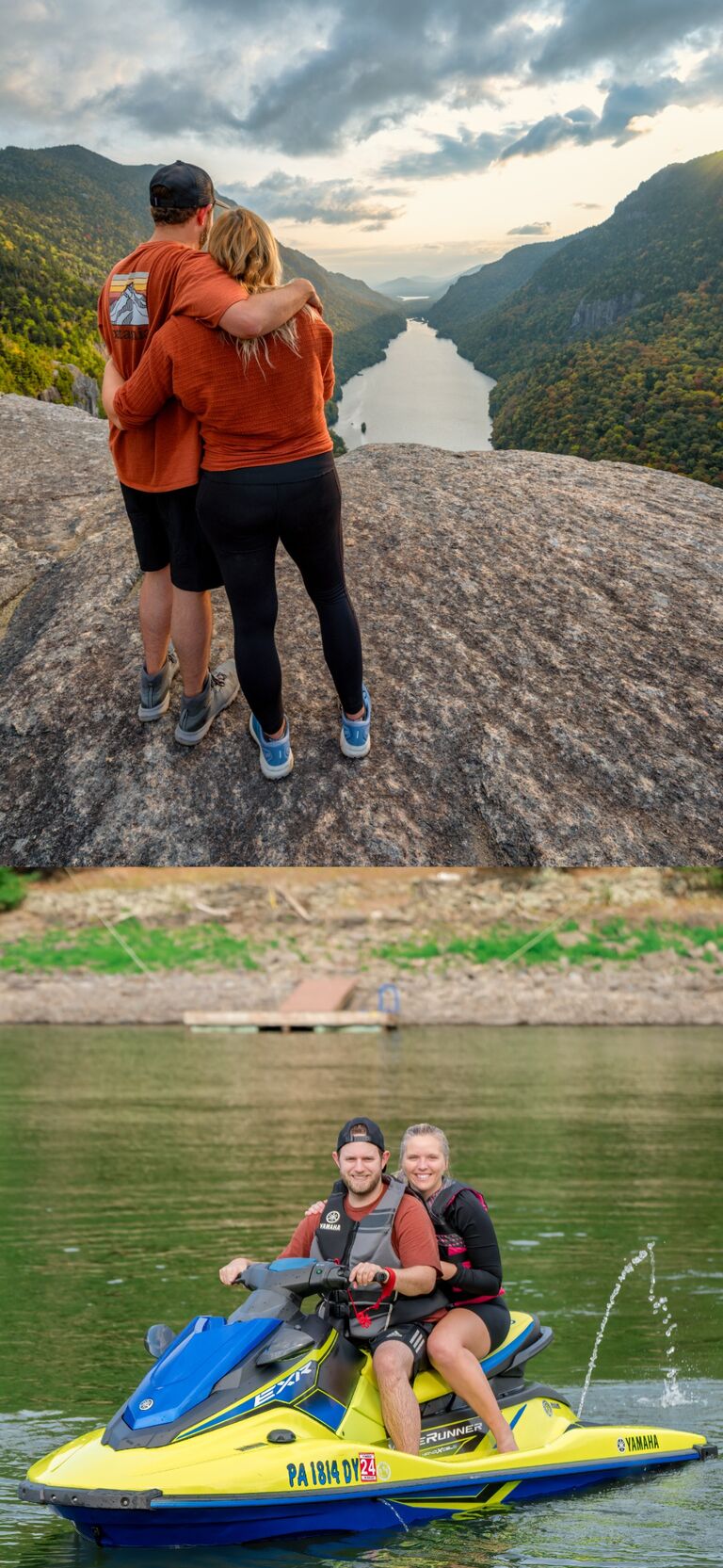 Christina and Philip both enjoy outdoor activities and adventures.  For their first trip together, they went to Lake Wallenpaupack in Pennsylvania to visit Philip's Dad. Then they headed north to the Adirondacks. 