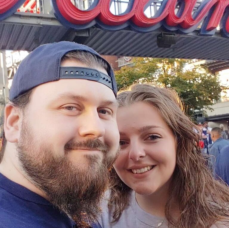 Our first Braves game. 

The night they won the NLCS on the way to winning the World Series. Yankees weren't playing, don't know what I was doing there.