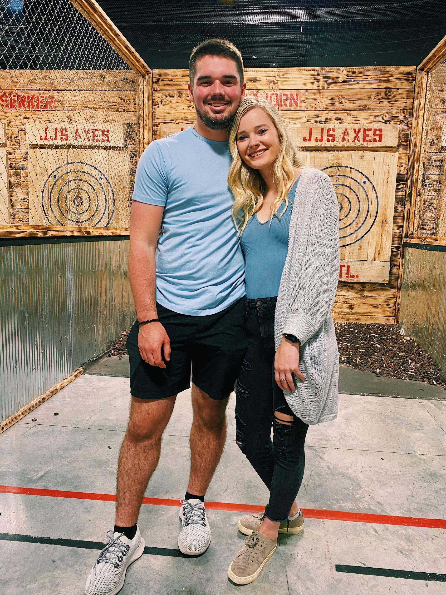 Axe throwing with friends 