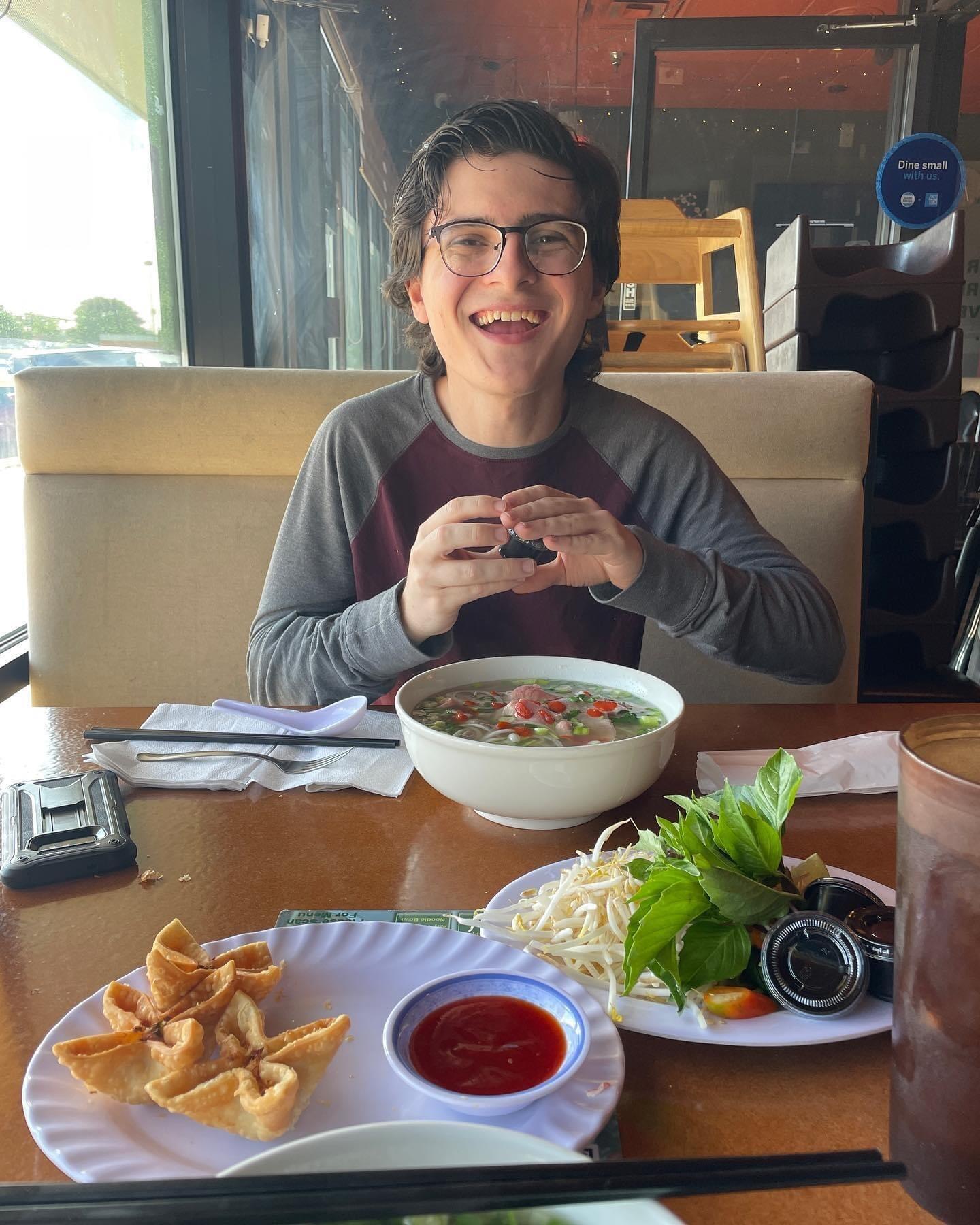 Celebrating their 6th anniversary with a tradition: Pho! 
