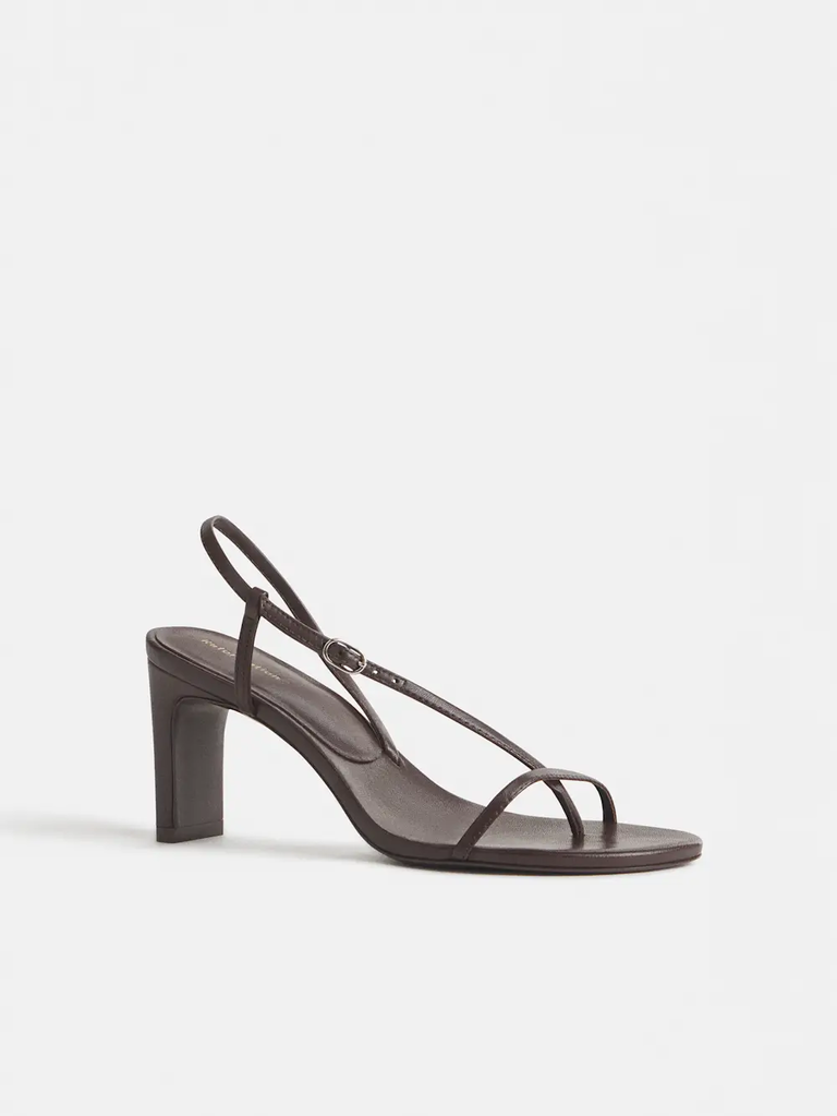 Reformation brown strappy heel