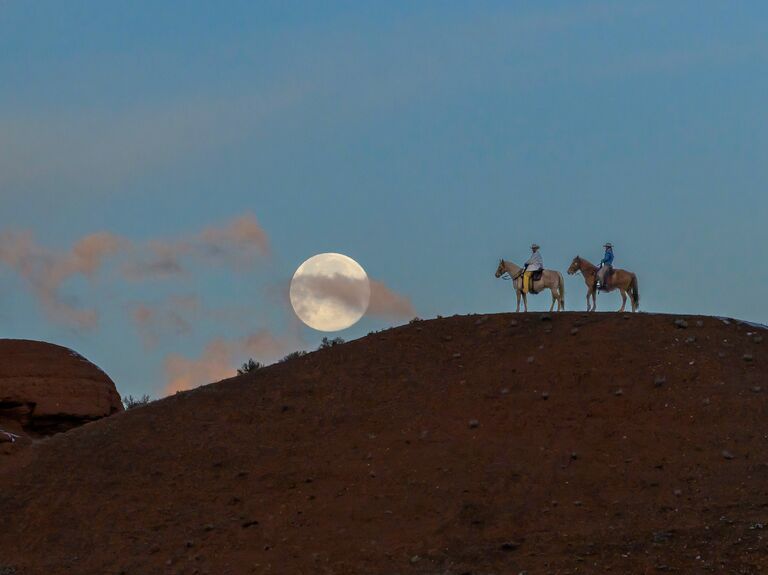 A scenic moonrise over the American West