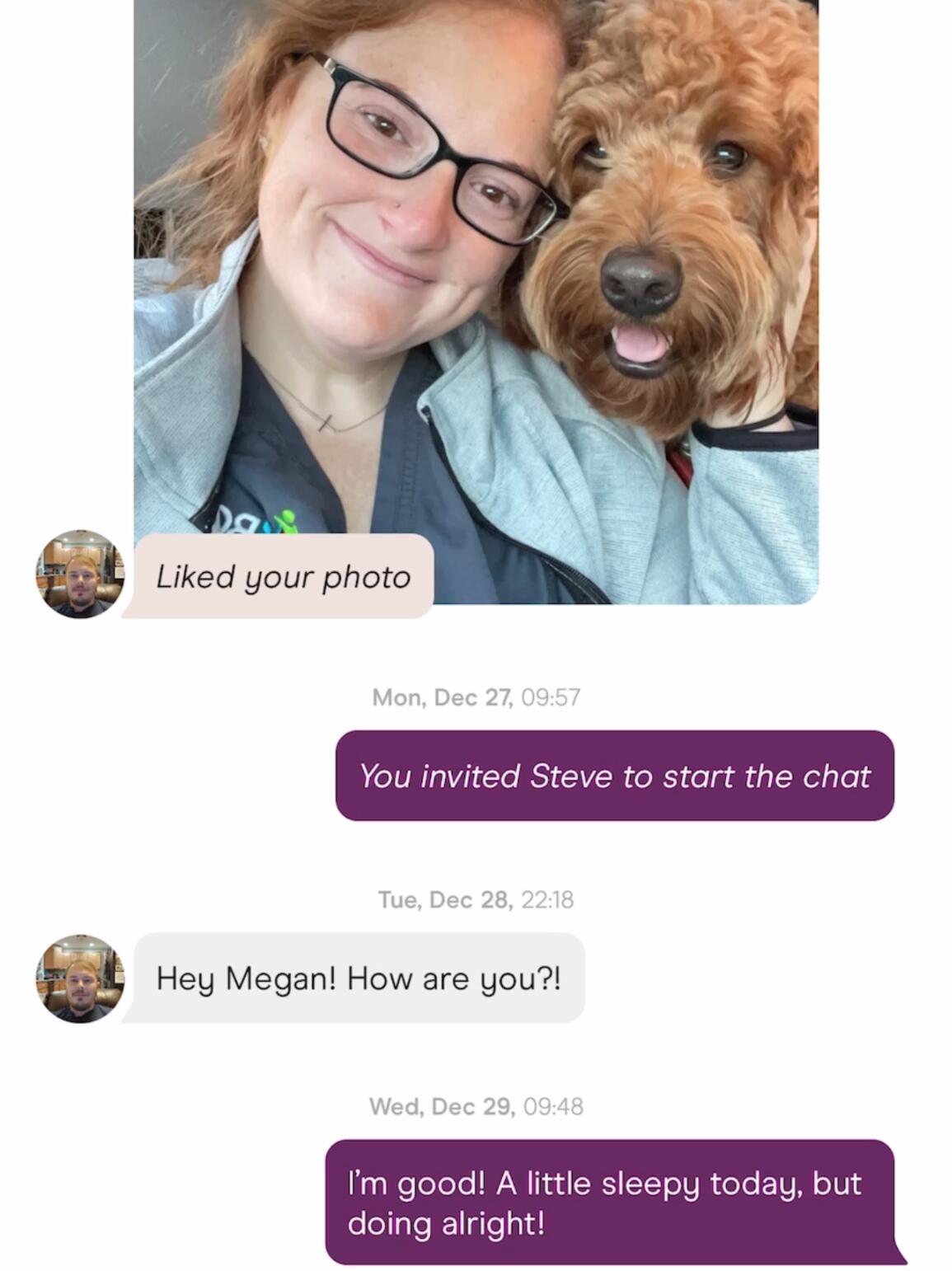 SJ "liked" Megan's profile on Hinge (dating app). Started talking on 12/28/2021 and within the next two weeks realized that there were several mutual friends between the two of them. SJ asked Megan out on a date and she turned him down (she was busy and wasn't quite sure about going on a date yet). They talked on the phone on 1/12/2022 and then went on a first date (Thyme in Peoria) on 1/13/2022.