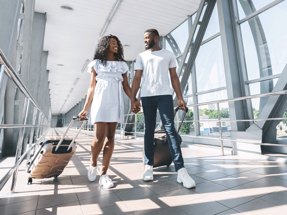 Couple traveling at airport