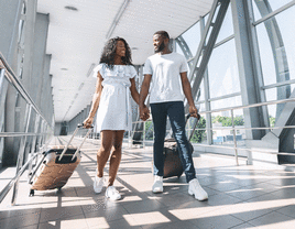 Couple traveling at airport