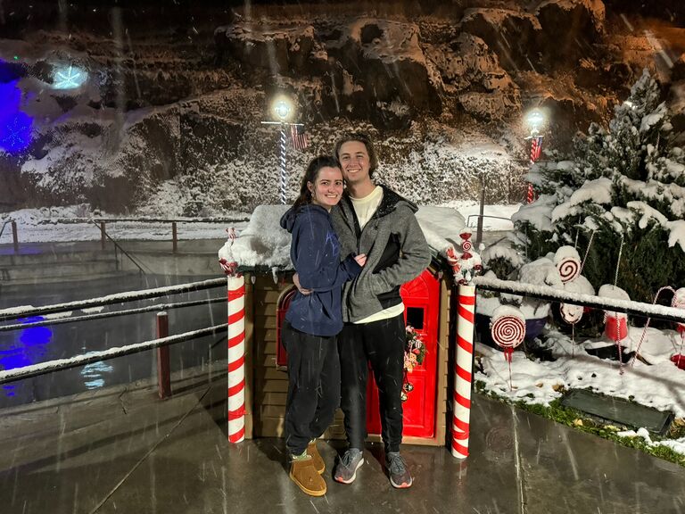 This is Lava Hot Springs, Emily and Caleb really like going here are just relaxing in the hot pools and unplugging from our simply hectic lives. Definitely better in the winter months than the summer. 