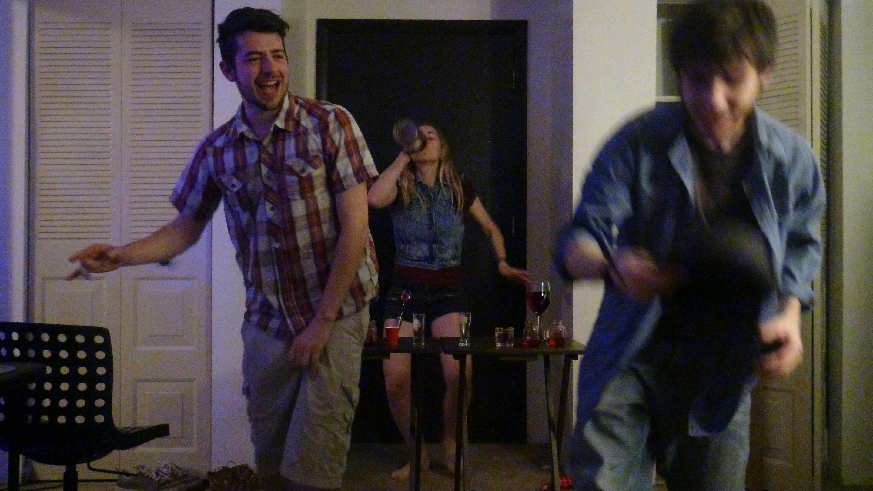 Just a few friends rocking out and drinking. We weren't together yet at this moment. I'm laughing with him and having so much fun.