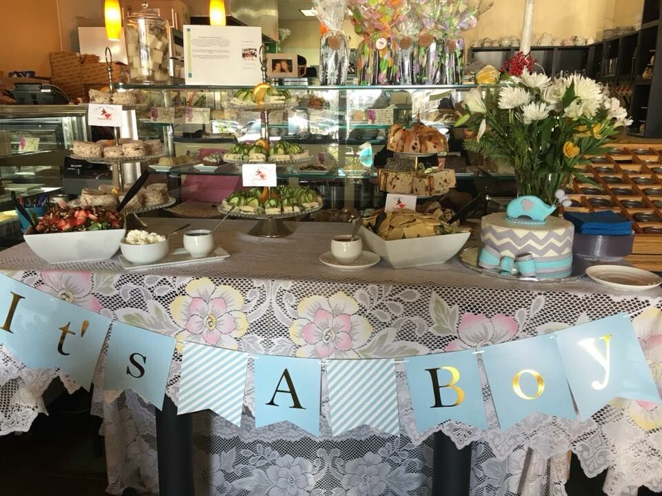 Humingbird Tea Room Baby Shower set up