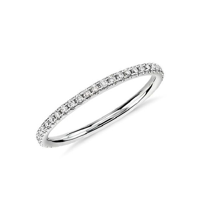 Diamond-studded band gift idea for a 30th anniversary