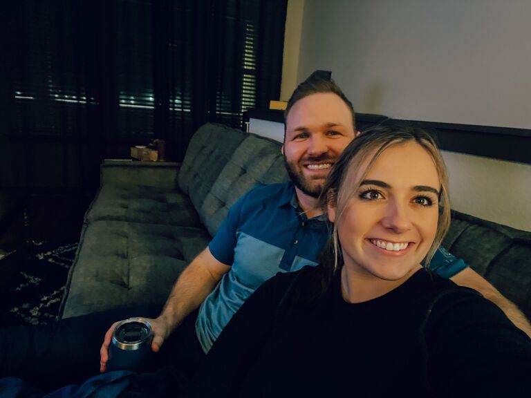 Our first couch buying experience (didn't bring a measuring tape and bought a couch that was way too big. Had to rent a u-haul to get it home)