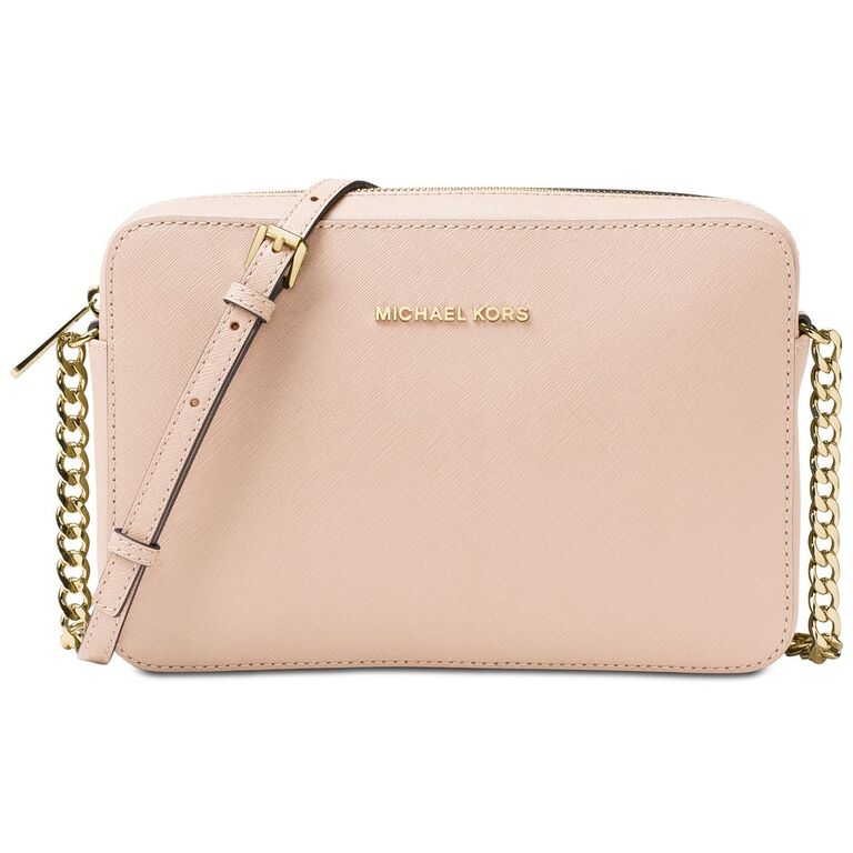 Light pink Michael Kors cross body bag with golf chain detail for 29th anniversary gift