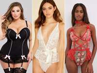 three different types of lingerie in black, white and red