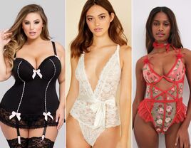 three different types of lingerie in black, white and red