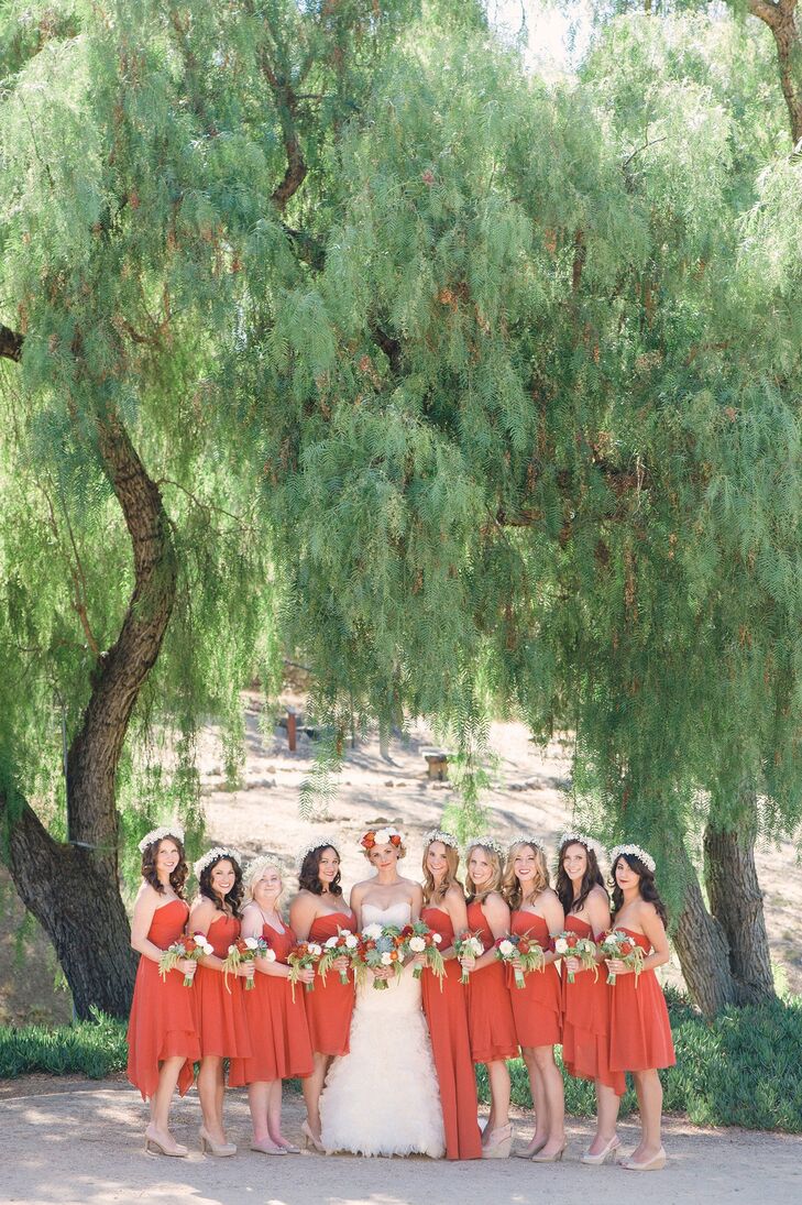 persimmon bridesmaid dresses