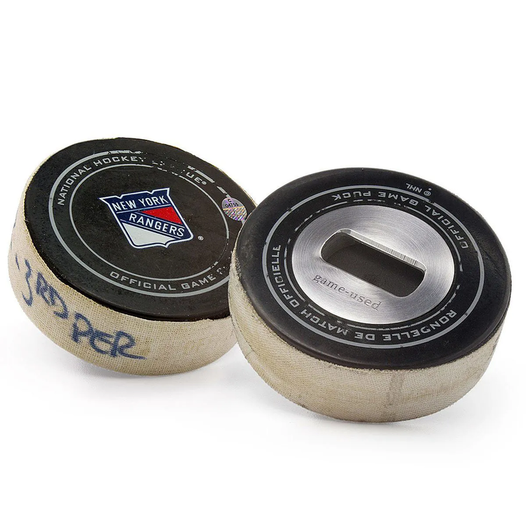 Game-used hockey puck