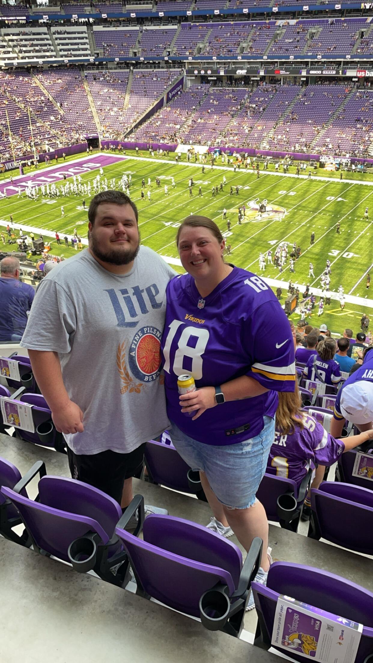 We went to Minneapolis for a Vikings pre-season game, and my first game ever! It was a blast!