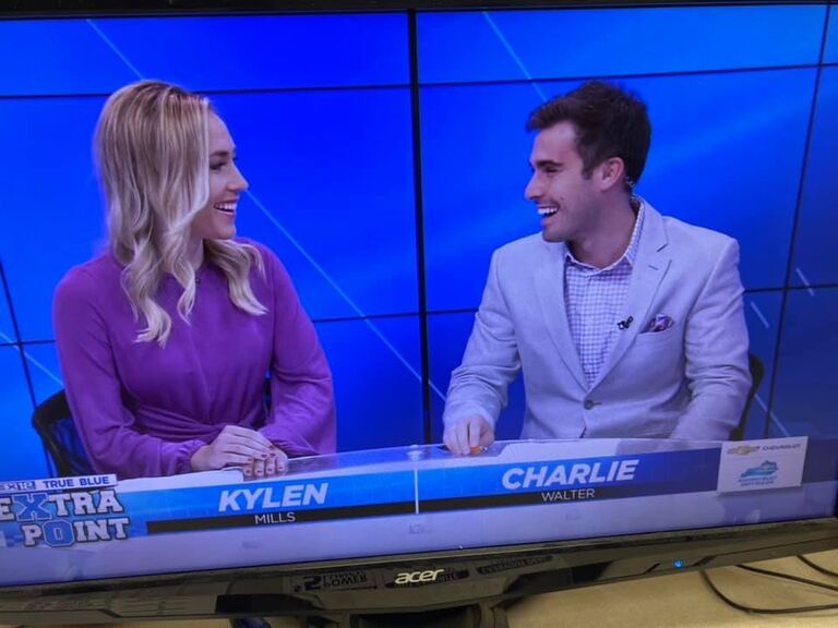 Kylen and Charlie co-hosting the True Blue Extra Point on LEX 18. It was ratings gold.