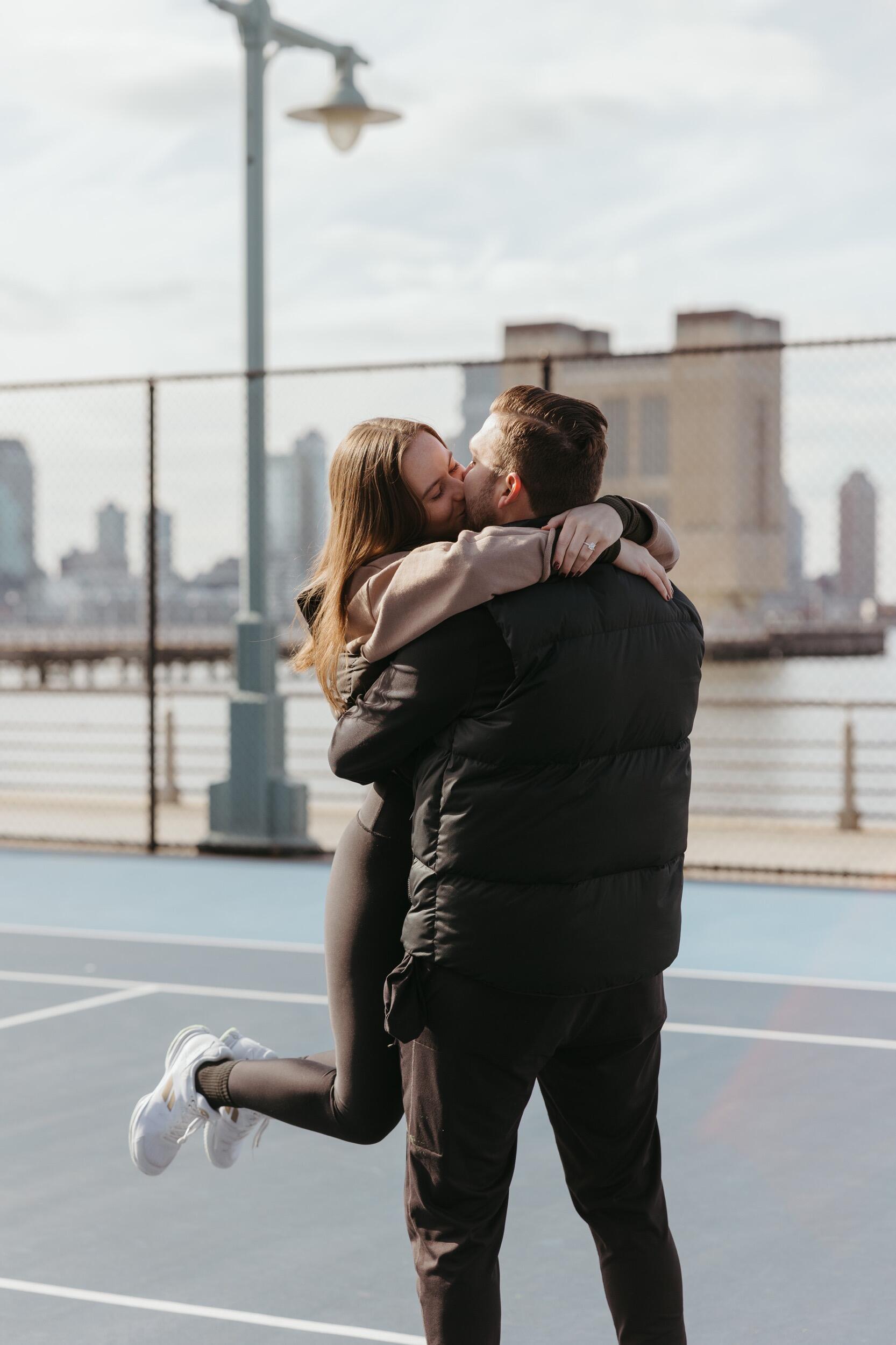 We get engaged in the place we fell in love, New York City.