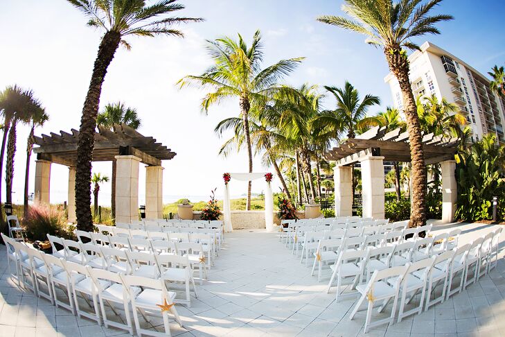 Classic White Sarasota Florida Beach Reception Decor