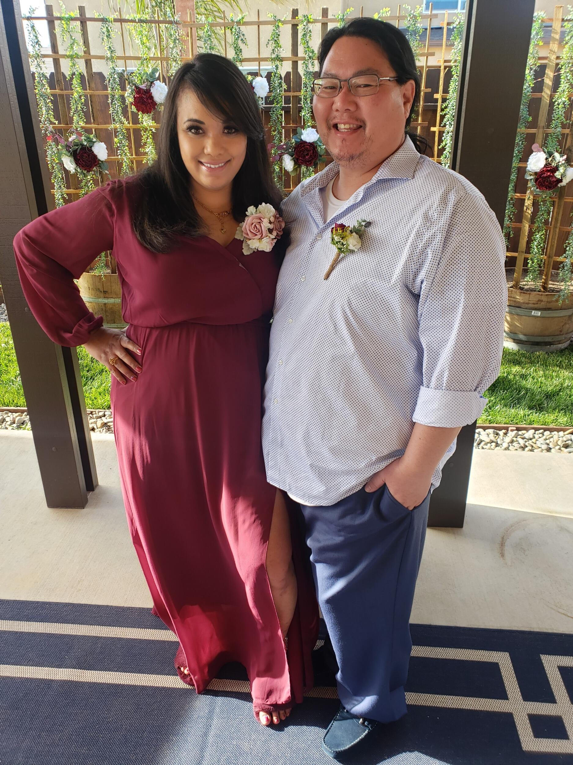 At Stephanie's best friend's wedding.