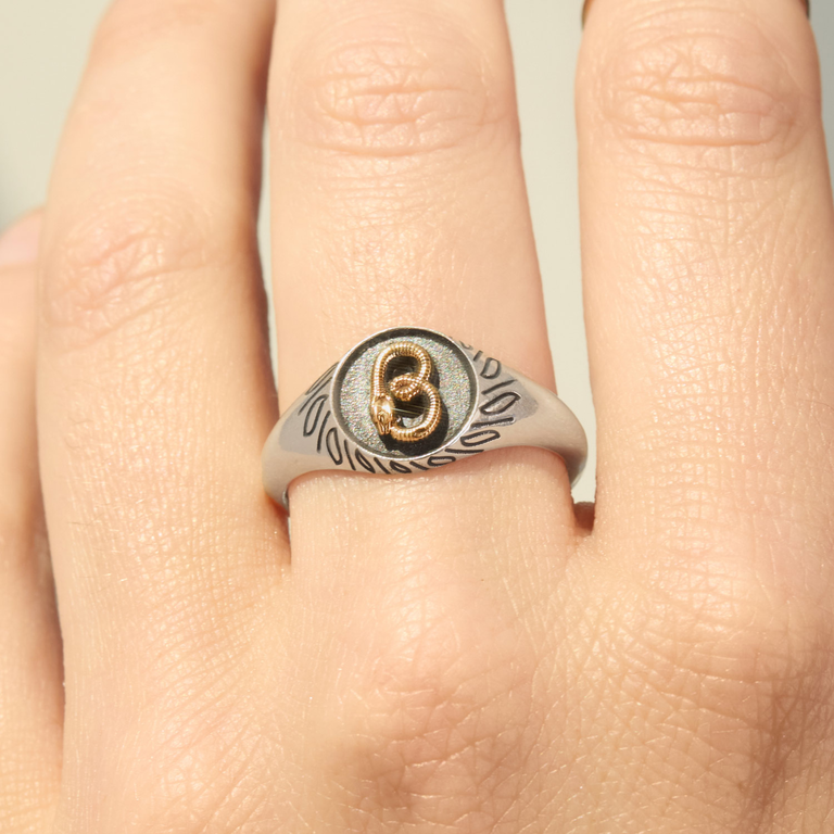 Snake signet ring