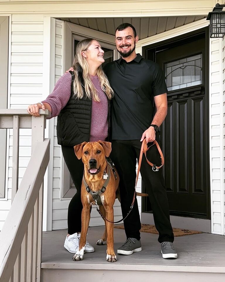 We bought our first house and made it a home! Like most of our love story, when we knew, we knew! We fell in love with the first house we looked at and made the offer that evening. One of our favorite selling features was the massive yard for our dog Mo! 