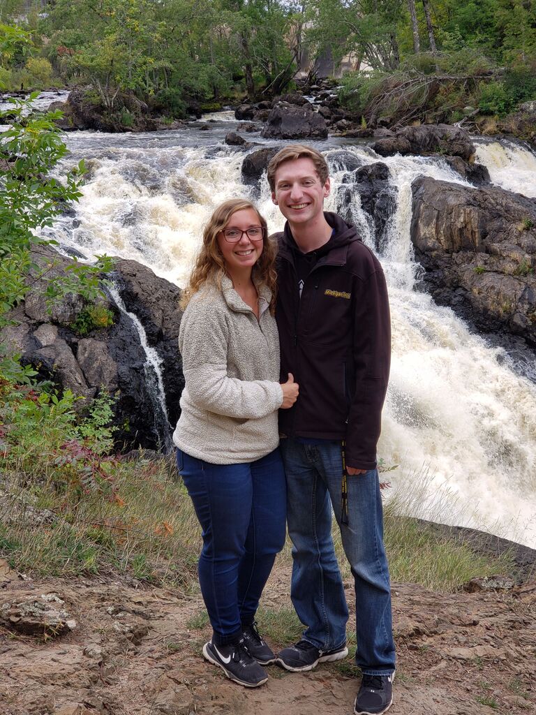 Teressa started an internship working with black bears in Ely, MN so for three months Michael and Teressa camped, hiked, and explored the boundary waters together. 
Pictured: Kawishiwi Falls in Ely, MN.