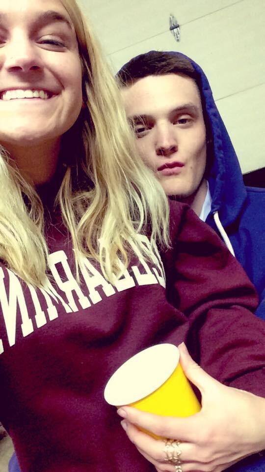 At Joe's friends' house for a small get together. Joe invited Sarah and a few of her friends. This is the night we had our first kiss and began talking to each other/facetiming/seeing each other on a regular basis!