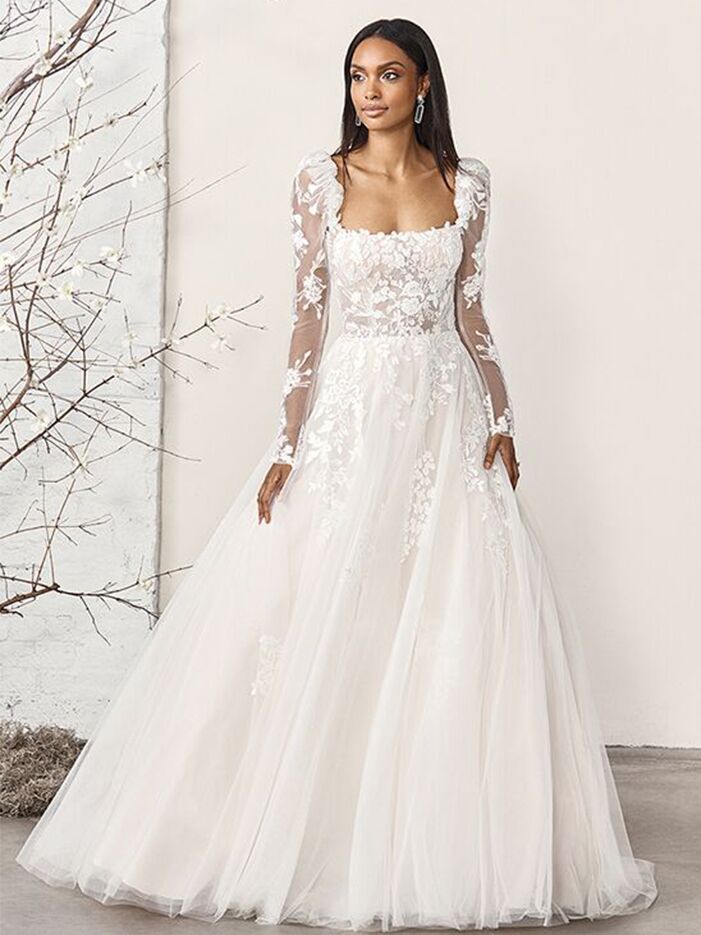 Sincerity Bridal tulle ball gown long sleeve wedding dress
