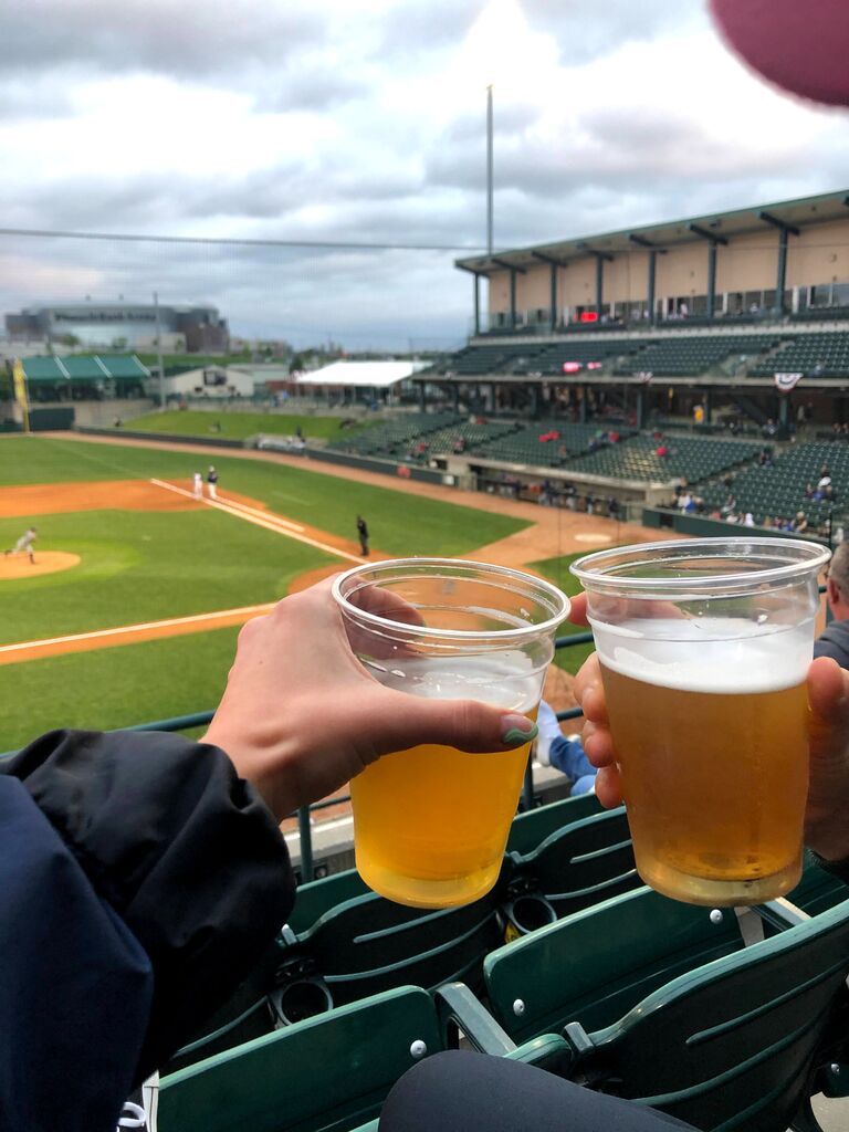 Having a beer and watching baseball, two of our favorite pastimes
