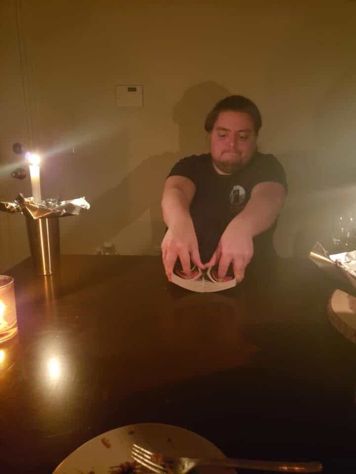 Lights go out and we make the most of it in candle light.