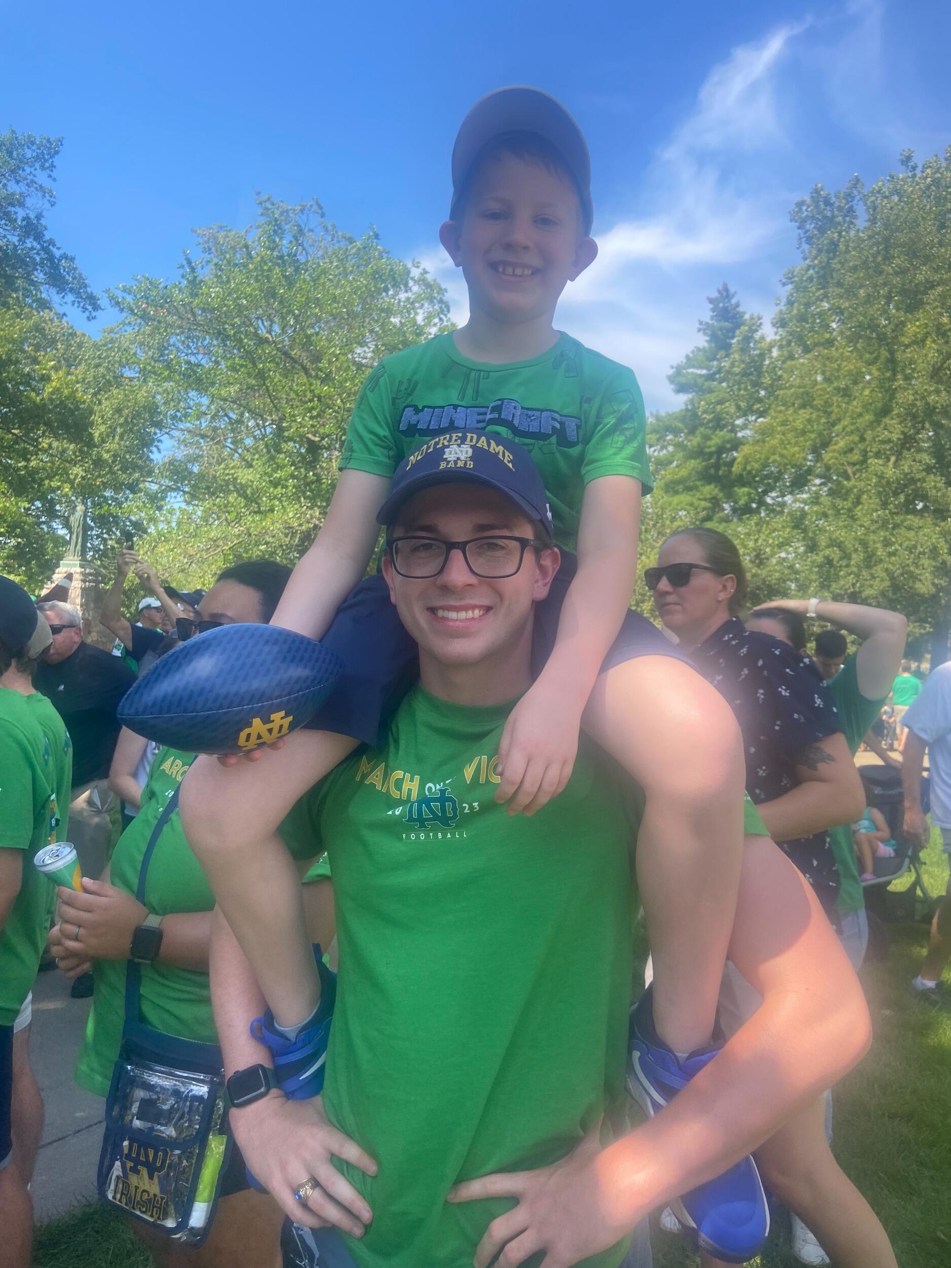 Whenever there was a break in his schedule, Charles would make sure to take time and visit for a Notre Dame Football game in South Bend.