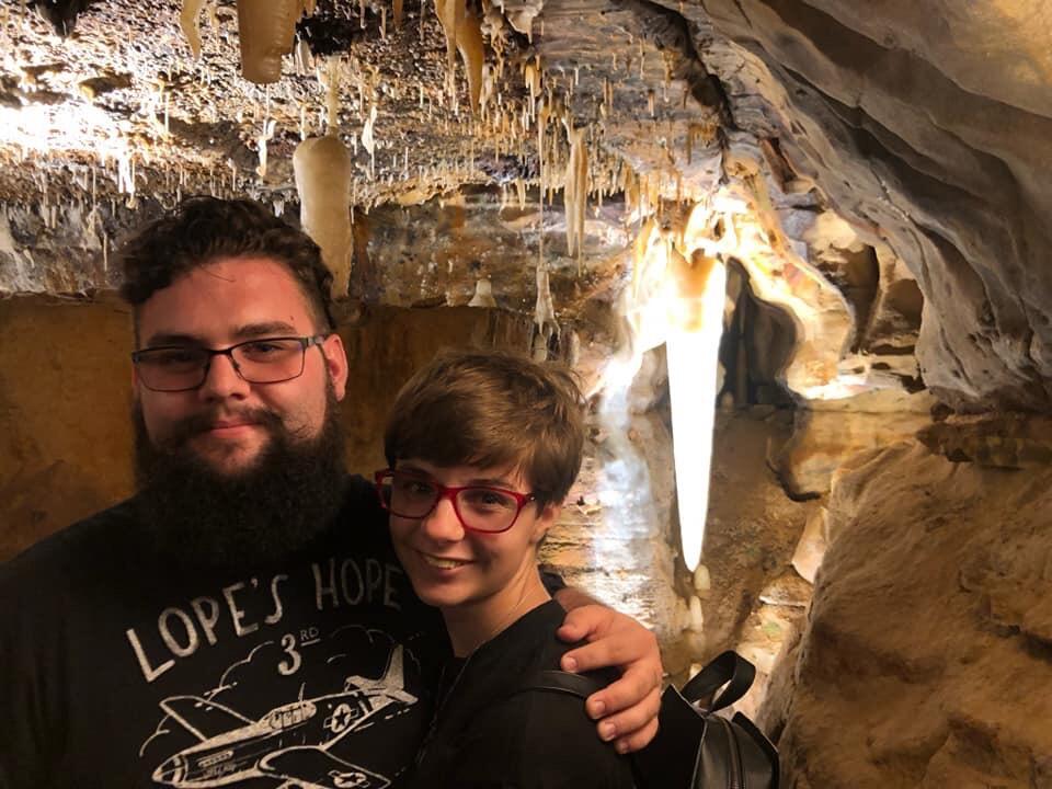 On the way home, they stopped at Ohio Caverns. It was super cool and had such beautiful views! This was a picture that was taken inside the Ohio Caverns. It was pretty cold in there so Anthony got Katelyn a long sleeve shirt to wear before going inside the caves.