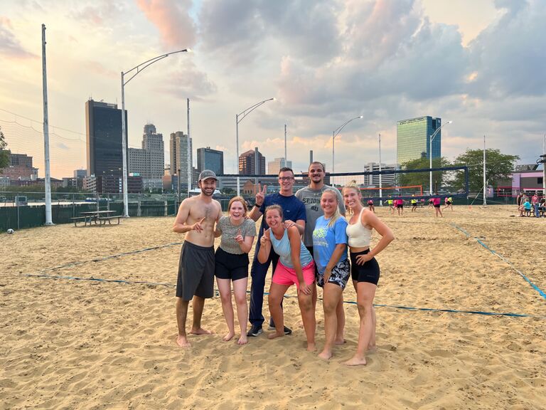Sand volleyball! One of our favorite activities to do in the summer!