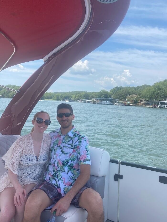 Celebrating our marriage with the Frank family at the Lake of the Ozarks.