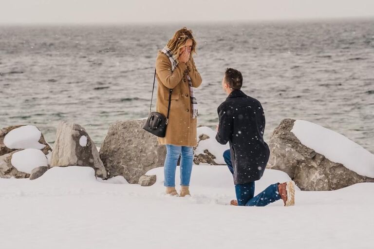 Jordan popped the question on Little Traverse Bay at The Inn at Bay Harbor!